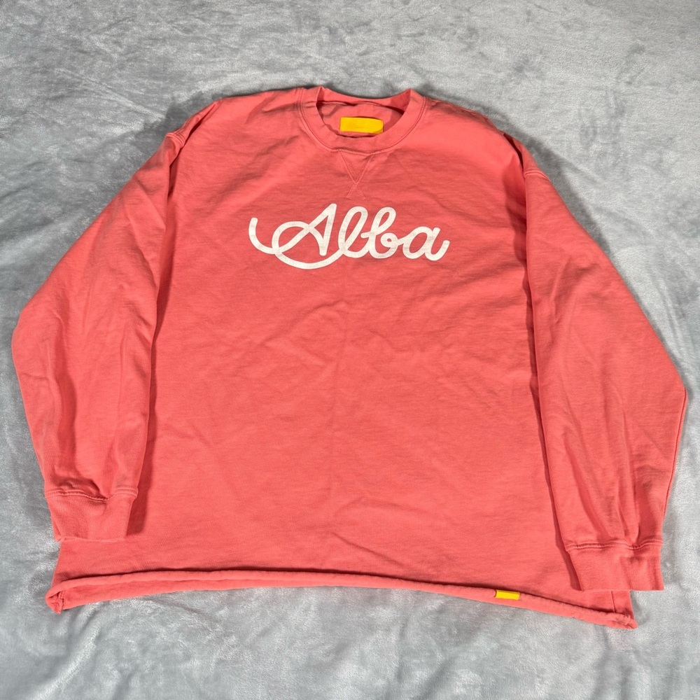 Cucina Alba New York Script Sweatshirt Mens XL (Estimated) Made In USA Pink